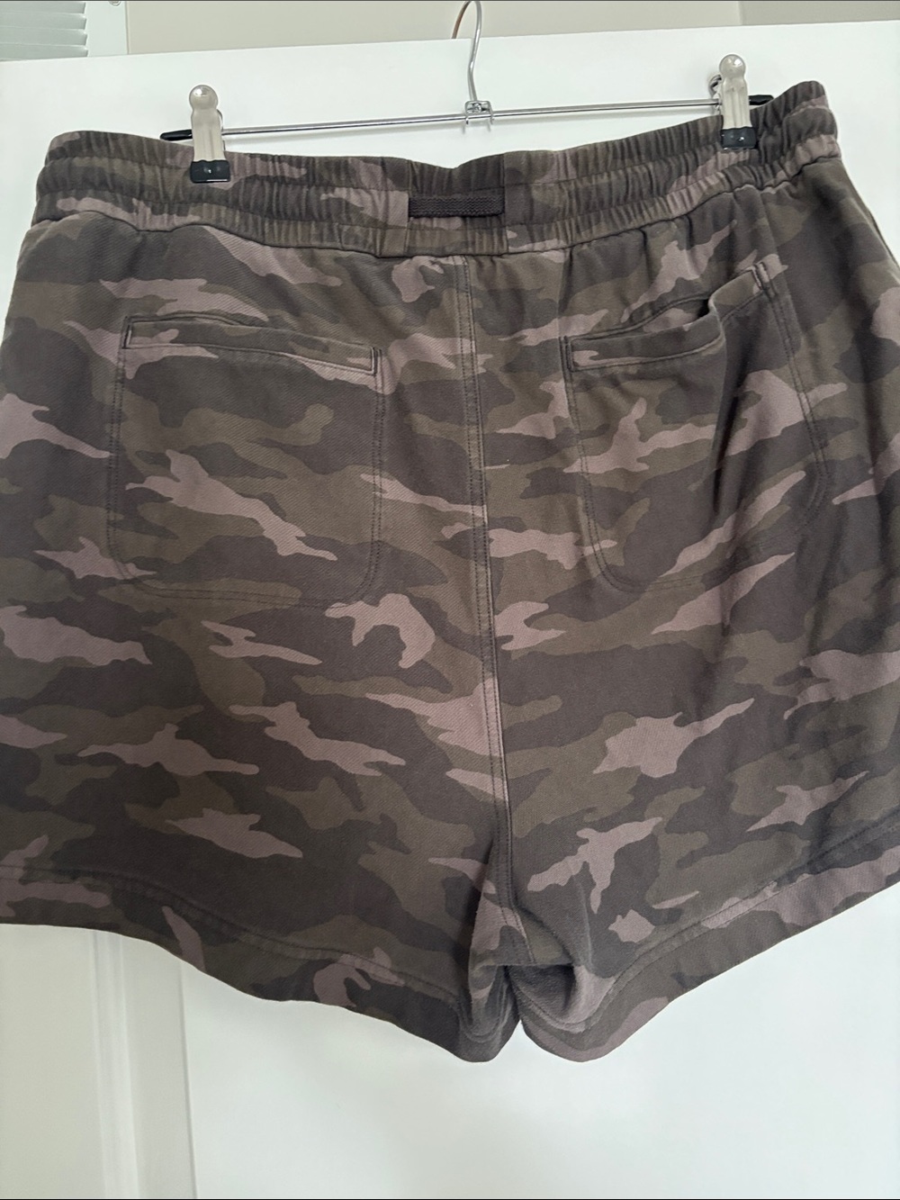 Women’s Camo Drawstring Shorts - Olive Brown - Picture 4 of 4